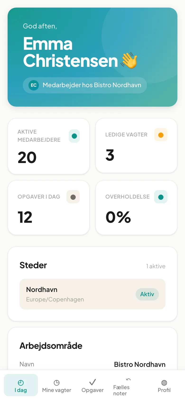 The home page on mobile