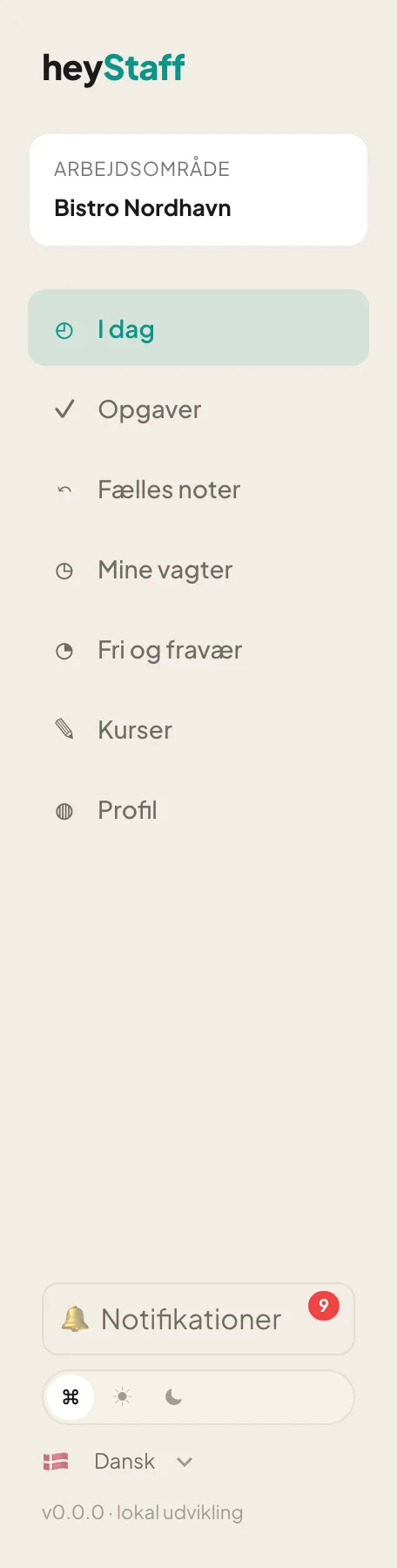 Sidemenu som medarbejder