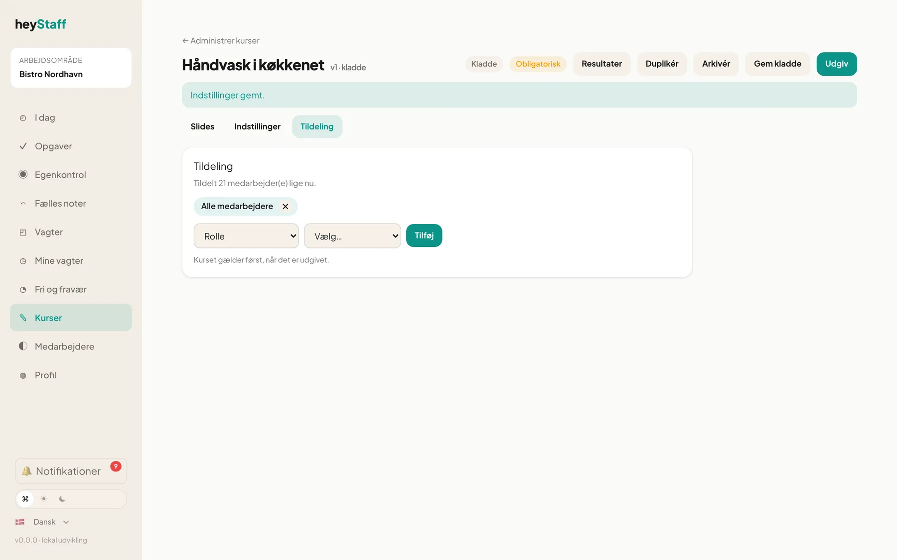 Fanen Tildeling med valgt gruppe