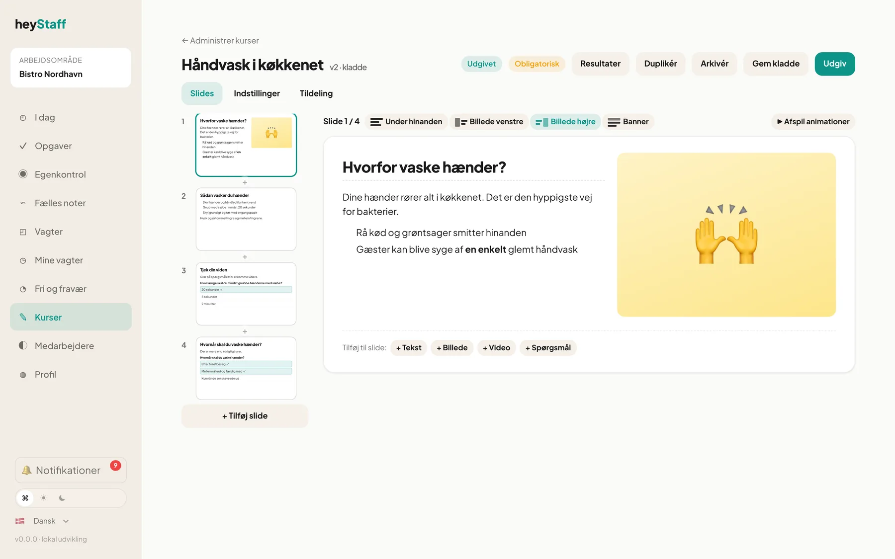 Ny kladde af et udgivet kursus