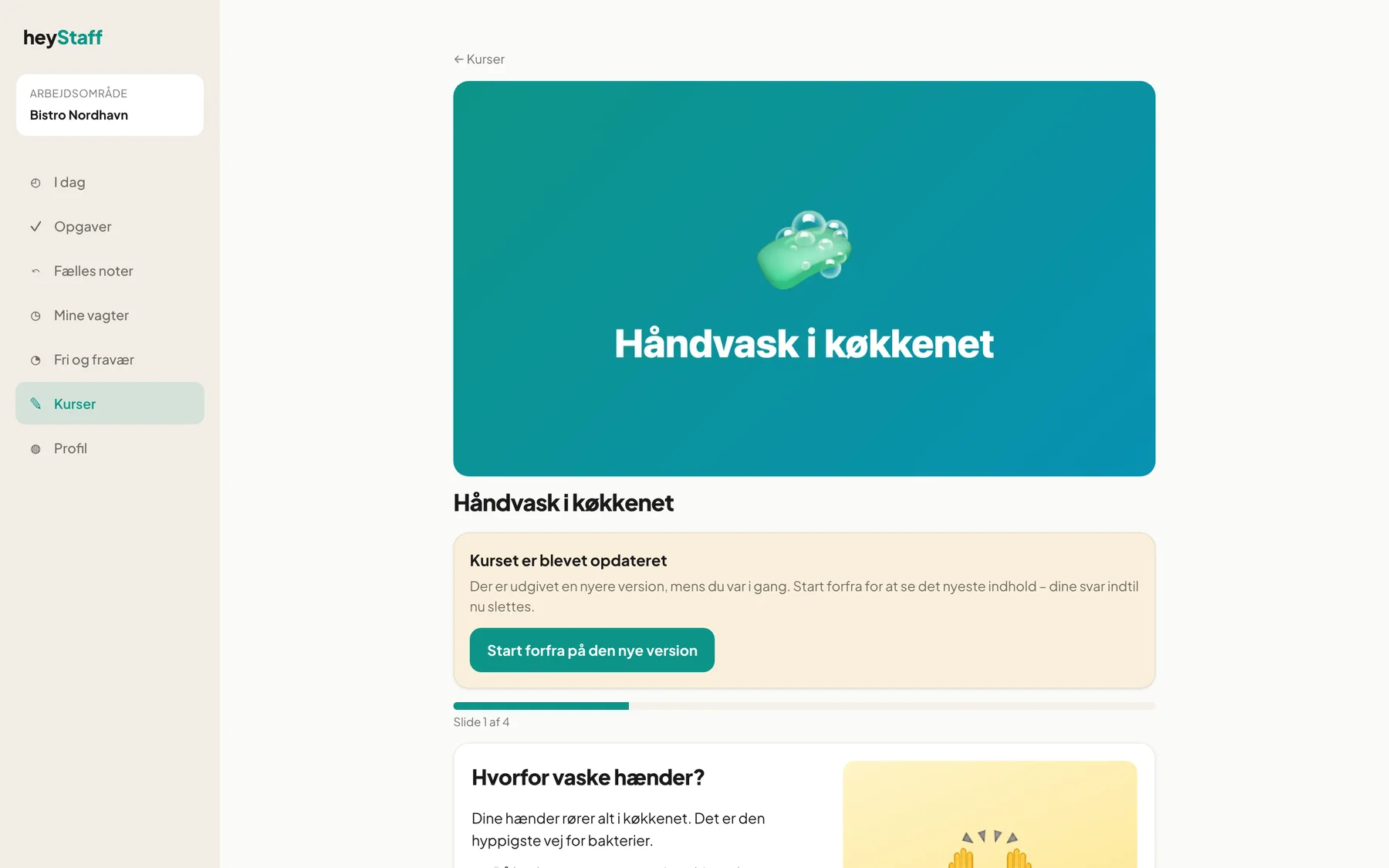 Medarbejder midt i kurset får besked om ny version