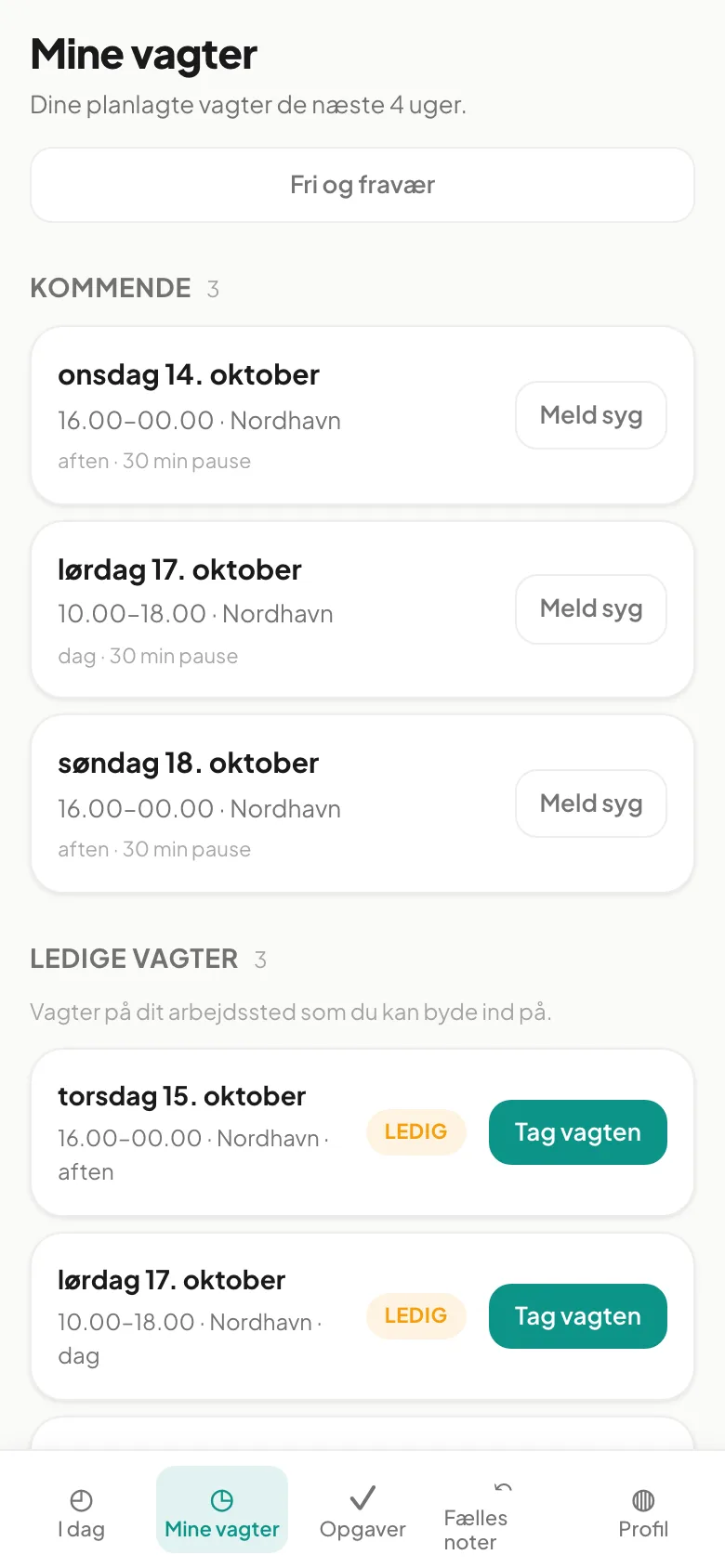 Mine vagter på telefon